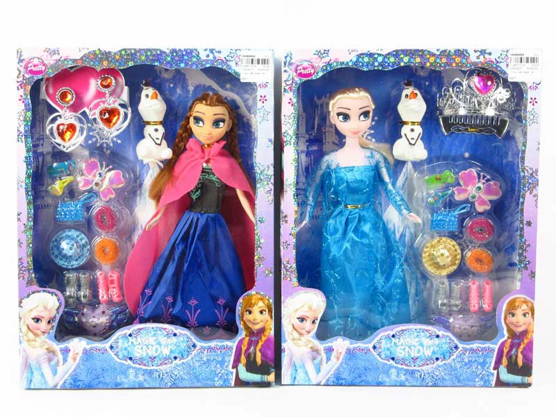 Lace Box 11 Inch Solid Body Frozen Barbie with Olaf and Ornaments