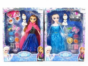 Lace Box 11 Inch Solid Body Frozen Barbie with Olaf and Ornaments