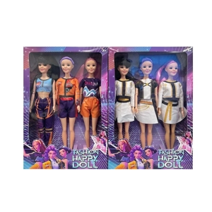 11 Inch Solid Body 3D Eyes K-POP Demon Hunting Girl Group Doll (3 Pack) 2 Styles Assorted