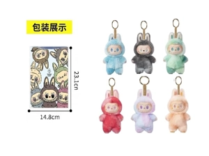 Premium Generation 3 High-Energy Series POP MART LABUBU Sweet Macaron 8-inch Plush Vinyl Labubu with Keychain, 6 name cards with 1 random card