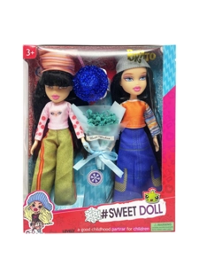 OMG BRATZ adalah   Seri musim panas 10 inci kaki besar paha padat boneka boneka kepala besar Baez ganda dengan tali emas tali rambut seikat bunga asli