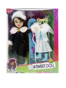 OMG BRATZ Winter Series 10" Solid Plush Big-Head Bratz Doll with Big Feet & Thighs, Skating Set and Plush Outfit
