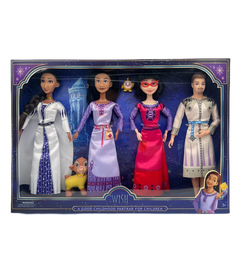 11.5 9 inci sendi badan pepejal Disney Wish Star Wonder dengan bintang keinginan bayi dan bintang keinginan anjing peliharaan Ratu, Raja, bintang keinginan adik-beradik 4 orang pakaian