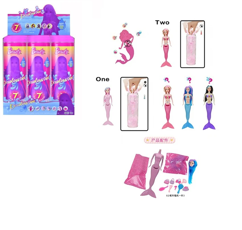 11.5' Solid Bath Bomb Doll with Various Surprise Accessories, 360掳 Rotatable, 3 Random Styles Assorted 6PCS