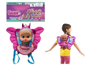Plush Leopard Print - Generation 16 14" Vinyl Crying Girl Doll with Hair, 4-Tone Music Cry Babies-Tutti Fritti, Tear-Shedding Function, Water-Absorbing Feeding Bottle and Pacifier. Plush with Warming Function. 2 Sets of Clothes