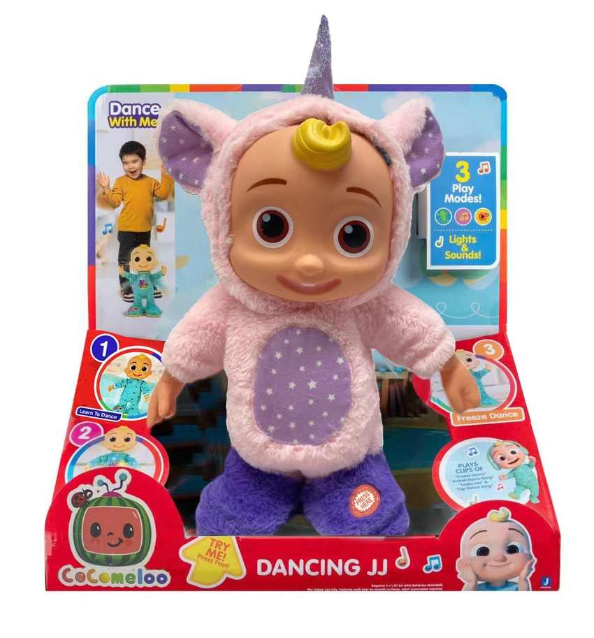 22 Inch Solid Body Electric Cocomelon Pink Unicorn Function Description [Can Walk. Can Sing 4 Songs, Can Laugh, Can Dance] Batteries Not Included