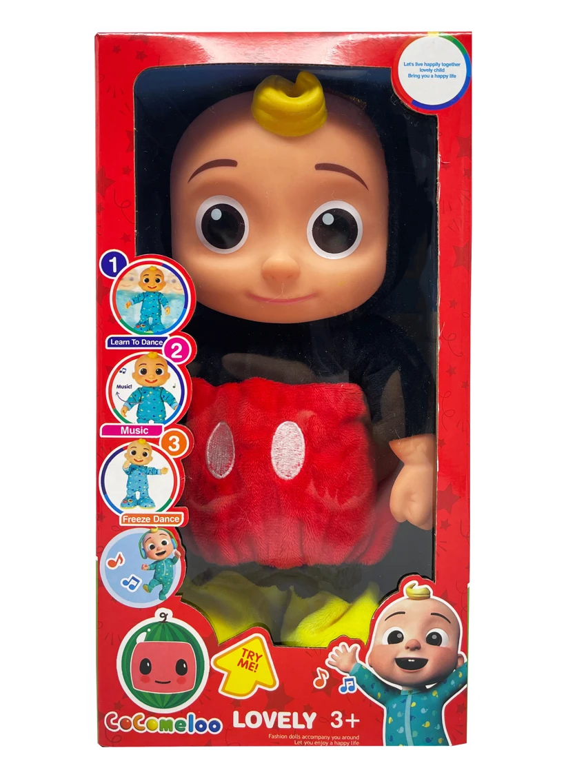 22 Inch Solid Body Electric Cocomelon Minnie Baby Function Description [Can Walk. Can Sing 4 Songs, Can Laugh, Can Dance] Batteries Not Included
