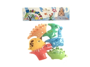 Bath Vinyl Squeeze Squeaky Cartoon Dinosaur, 6 PCS