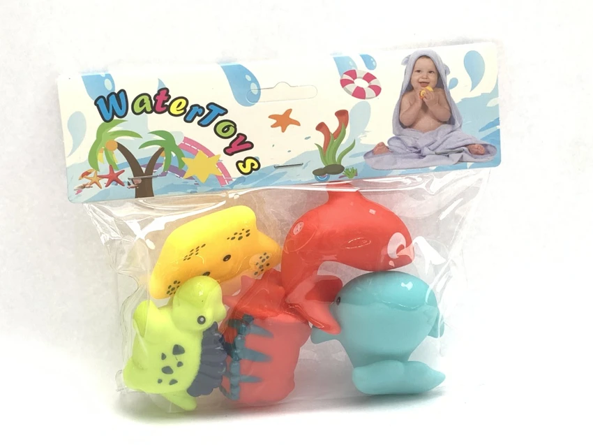 Bath Vinyl Squeeze Squeaky Marine Animal, 5 PCS