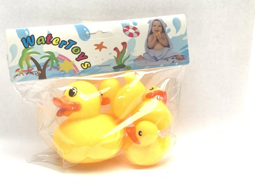Bath Vinyl Squeeze Squeaky 1 Large Duck + 3 Ducklings