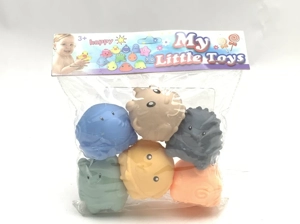 Bath Vinyl Automatic Whistle Animal Ball, 6 PCS