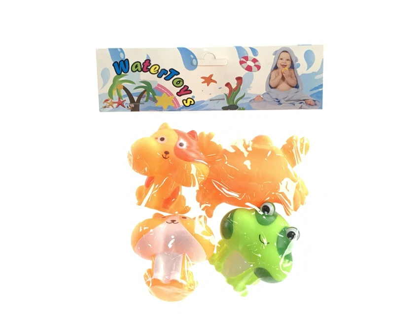 Bath Vinyl Squeeze Squeaky Animal, 4 PCS