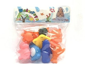 Bath Vinyl Squeeze Squeaky Marine Animal, 8 PCS