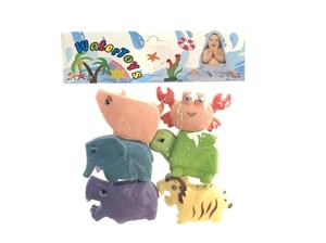 Bath Vinyl Squeeze Squeaky Cartoon Animal, 6 PCS