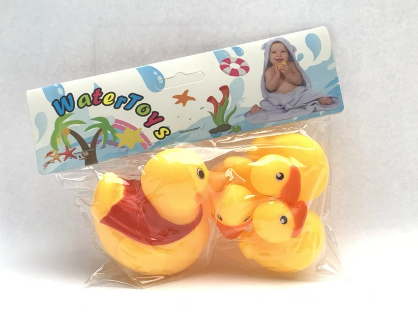 Bath Vinyl Squeeze Squeaky 1 Large Duck + 3 Ducklings