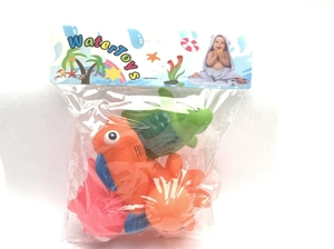 Bath Vinyl Squeeze Squeaky Marine Animal, 4 PCS