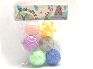 Bath Vinyl Squeeze Squeaky 6-style Ball, 6 PCS