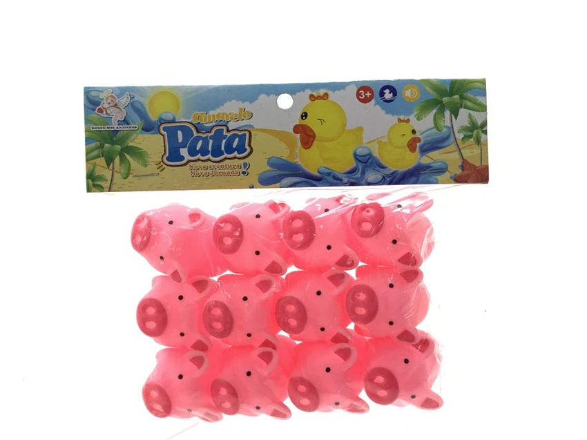 Bath Vinyl Squeeze Squeaky Pink Pig, 12 PCS