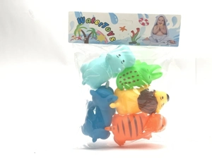 Bath Vinyl Squeeze Squeaky Animal, 5 PCS