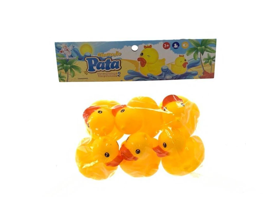 Bath Vinyl Squeeze Squeaky Fluffy Duck, 6 PCS