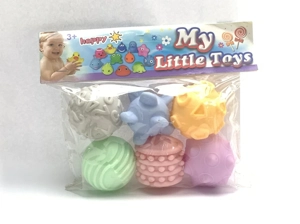Bath Vinyl Squeeze Squeaky 6-style Ball, 6 PCS