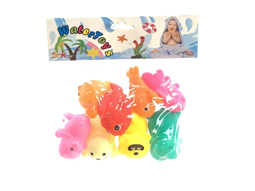 Bath Vinyl Squeeze Squeaky Small Animal, 8 PCS