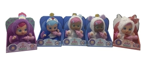6th Generation 10-inch Solid Body Crying Doll with Colorful Light, 4-Tone Music, Tears Shedding Function, with Water-Absorbing Bottle and Pacifier, 6 Styles Girls' Crying Doll Mixed Pack
