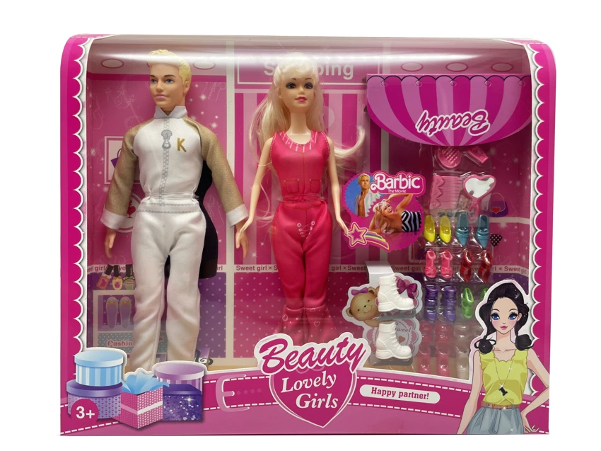 2023 Versi filem hidup 11.5 inci badan pepejal BarBie bintang lelaki Barbie dan wanita Barbie tali 12 keping set Barbie tali plastik plastik skat