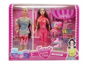 2023 Live-action Movie Version 11.5-inch solid body male & female Barbie star doll set, 12-piece Barbie set in blister pack with roller skates.