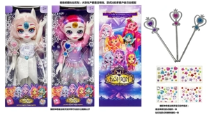 Magic Mixies Series 14-inch solid body magic white elf doll with light, music and theme song, with magic wand and large diamond stickers.