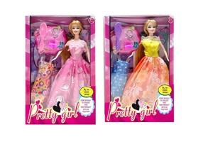 2023 Live-action Movie Version 11.5-inch solid body flexible hand fashion princess dress Barbie doll with changeable clothes, comb, necklace and handbag, 2 styles mixed pack.