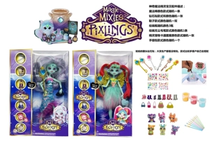 Magic Mixies Series 10-inch 12-joint solid body magic elf doll, equipped with 7 different surprise accessories, 2 styles mixed pack.