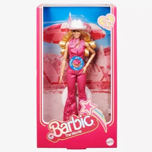 2023 Live-action Movie Version 11.5-inch 12-joint solid body theme music Barbie star doll with hat.