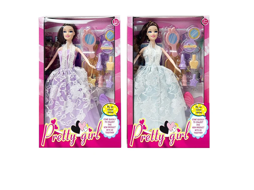 2023 Live-action Movie Version 11.5-inch solid body flexible hand high-grade wedding dress Barbie doll with full makeup blister pack, 2 styles mixed pack.