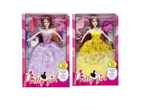 2023 Live-action Movie Version 11.5-inch solid body flexible hand fashion princess dress Barbie doll with comb, mirror and handbag, 2 styles mixed pack.