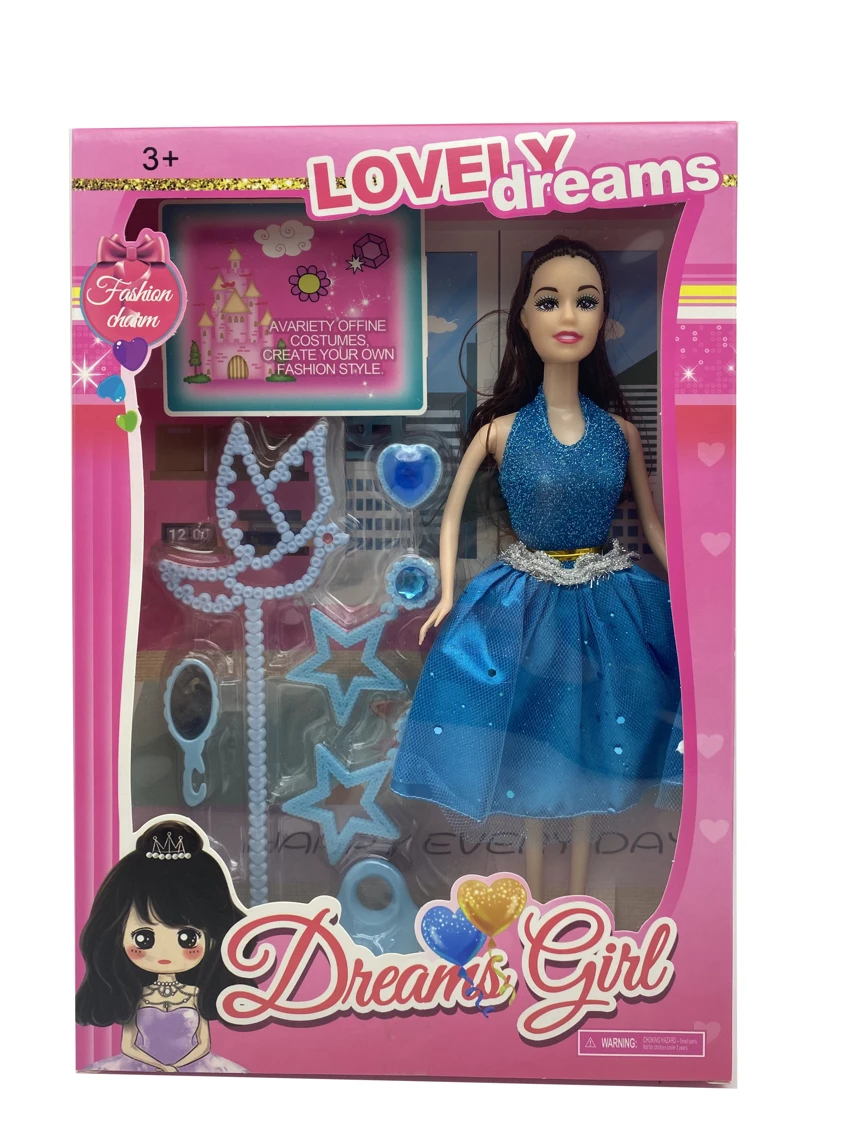 11.5-inch solid body movable hand Barbie with magic wand blister accessories