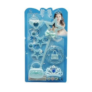 High-grade PVC accessory solid bow five-pointed star scepter ornament set, random mixed colors