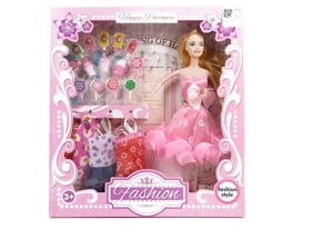 11.5-inch movable hand solid body dress-style Barbie with ice cream blister pieces and hanging dresses