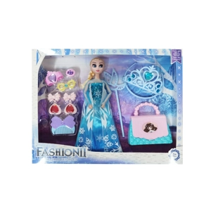 High-grade 11.5-inch 12-joint solid body ice princess doll with makeup earring blisters, large handbags, big crowns and magic wand blister parts
