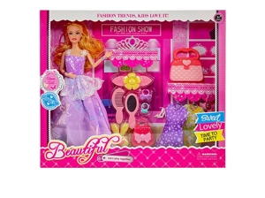 High-grade 11.5-inch 9-joint solid body grand wedding Barbie with comb & mirror blister accessories, large bags, crown ornaments and hanging dresses