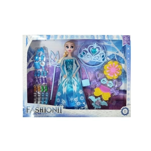 High-grade 11.5-inch 12-joint solid body ice princess doll with shoes, magic wand, large crown and makeup handbag accessories