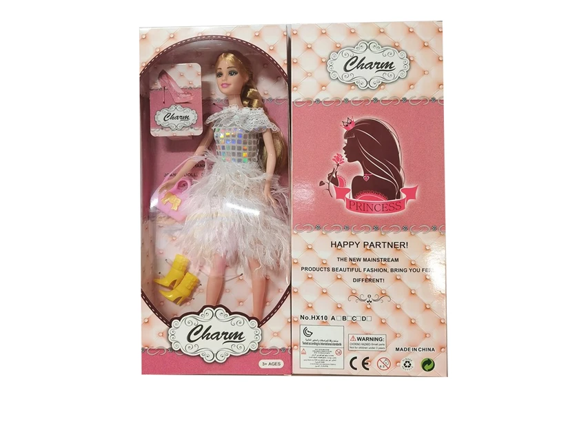 High-grade 11.5-inch movable hand solid body fashion Barbie with handbag and shoe accessories