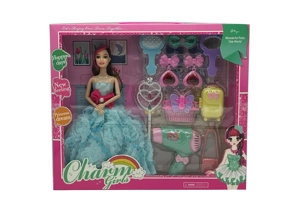 High-grade 11.5-inch 9-joint solid body fashion wedding Barbie with large hairdryer blister accessories
