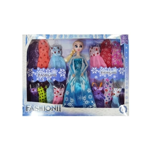 High-grade 11.5-inch 12-joint solid body ice princess doll with 13-piece hanging dress set