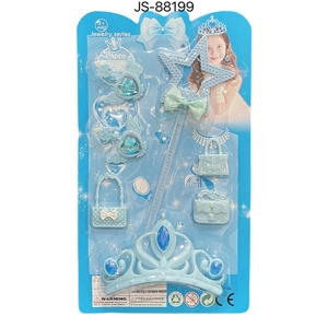 High-grade PVC solid five-pointed star scepter + pointed three-point crown ornament set, random color