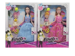 High-grade 11.5-inch 9-joint solid body fashion wedding Barbie with 3-inch doll, bicycle and balloon accessories