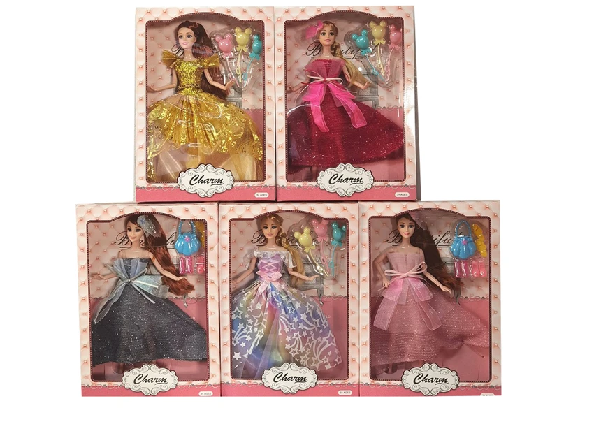 11.5-inch 9-joint solid body fashion wedding Barbie mixed 5 styles with balloon blisters and handbag blister parts