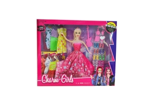 High-grade 11.5-inch movable hand solid body grand wedding Barbie with shoe blister accessories, small guitar parts and hanging clothes