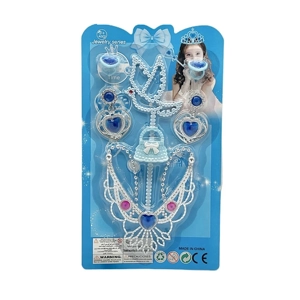 High-grade PVC accessory rhododendron scepter + earrings + three-diamond chest pendant + ornaments, random mixed colors