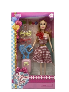 11.5-inch movable hand solid body Barbie with suitcase blister accessories